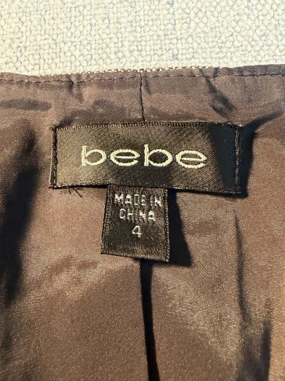 Bebe Brown Tweed Faux Leather Corset Dress Size 4 - Picture 3 of 6